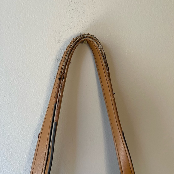 Nanette Lapore Brown Faux Leather Shoulder Tote Bag Two Tone Purse Handbag - Picture 5 of 7